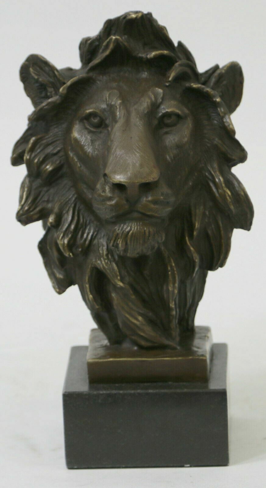 Art Deco by French Artist Barye Lion Head 100% Solid Bronze Sculpture Decorative