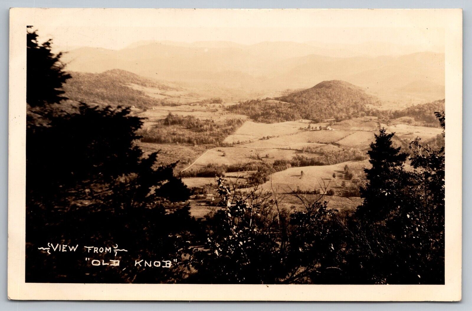 View From Old Knob Vermont. Real Photo Postcard RPPC