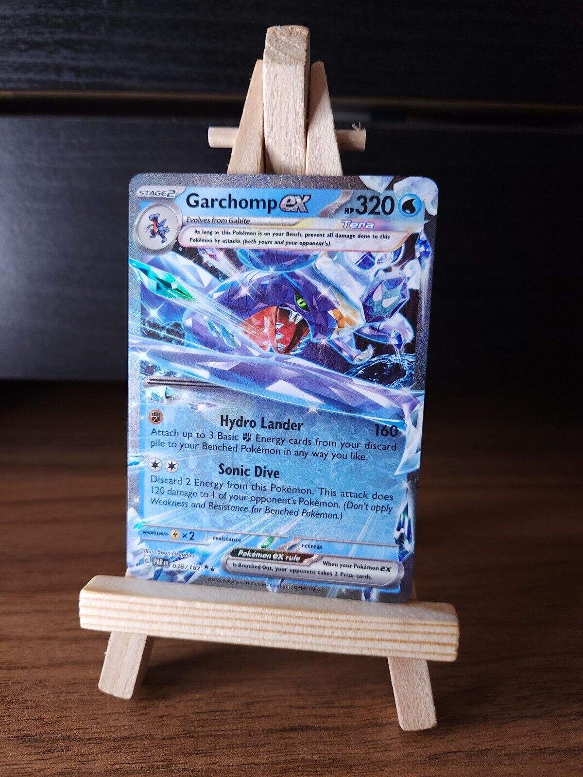 Garchomp EX 038/182 - Paradox Rift - Half Art, NM Pokemon Card