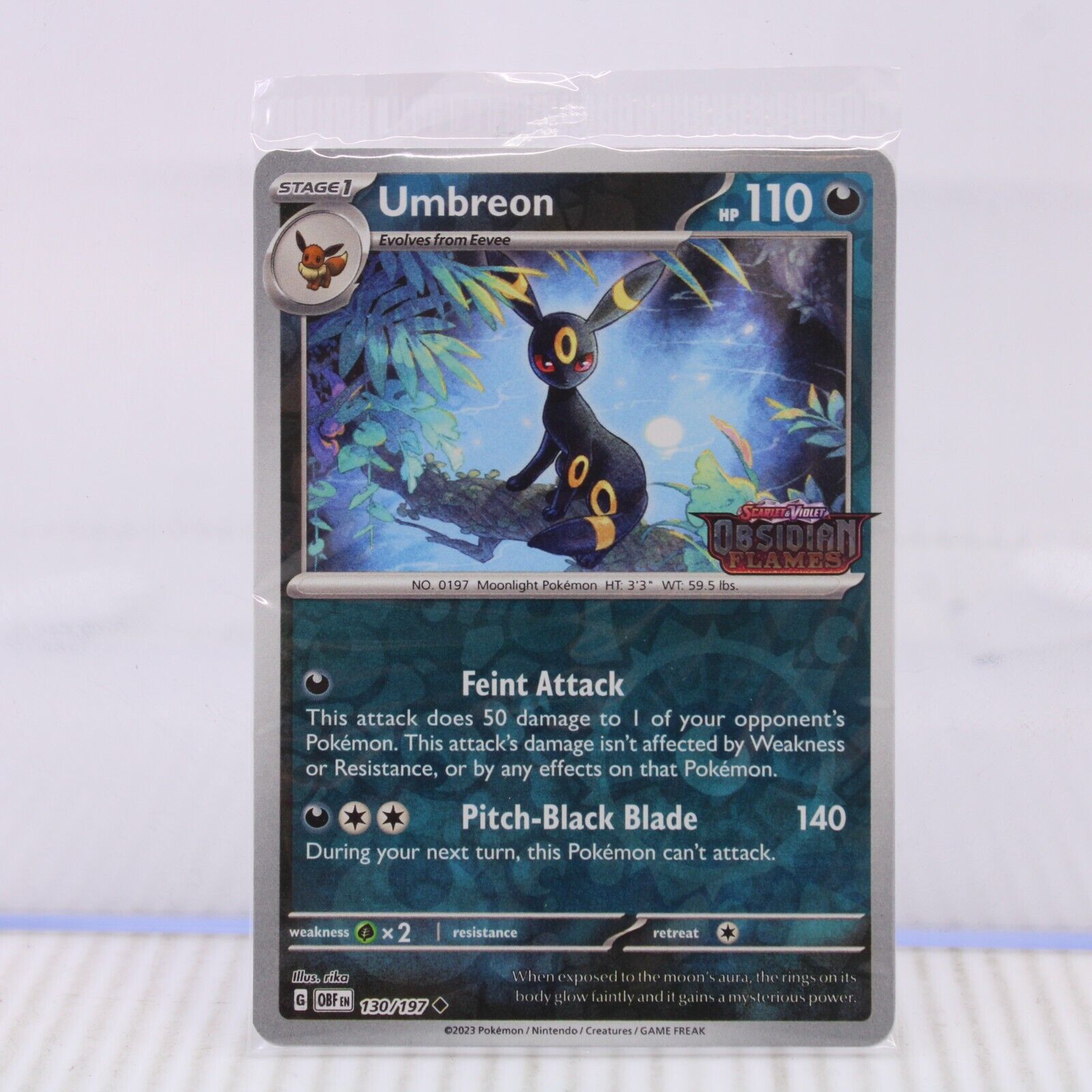A7 Pokémon Card TCG SV Obsidian Flames Umbreon Promo Reverse Holo 130/197