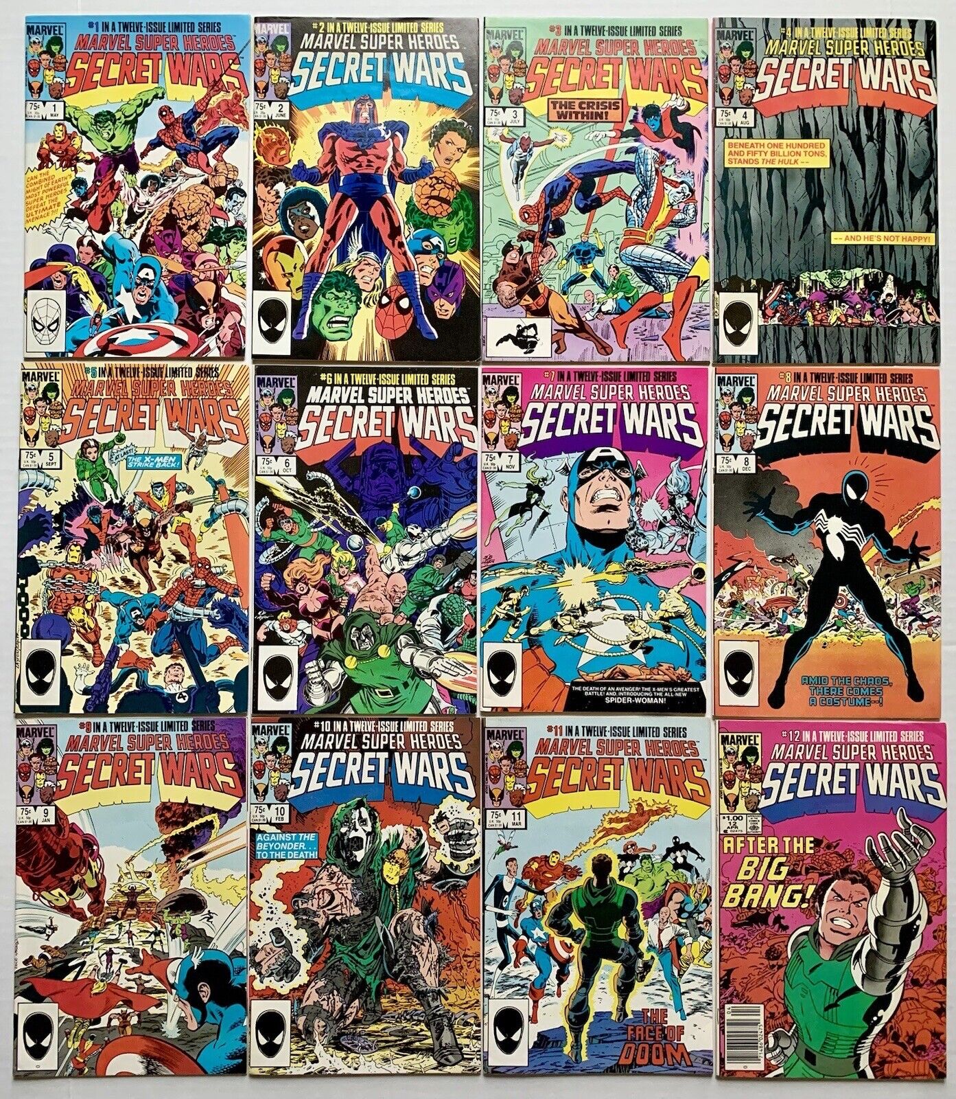 Marvel Comics Secret Wars #1-#12 (1984) Complete Series (VF+/NM-) MCU -VINTAGE