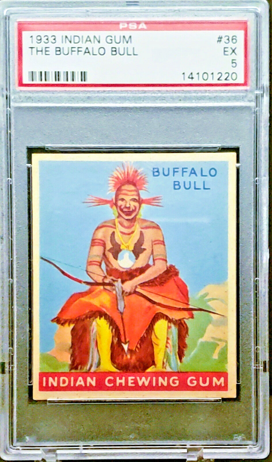 1933 R73 Goudey Indian Gum Card #36 THE BUFFALO BULL - Series 96 - PSA 5 - NICE