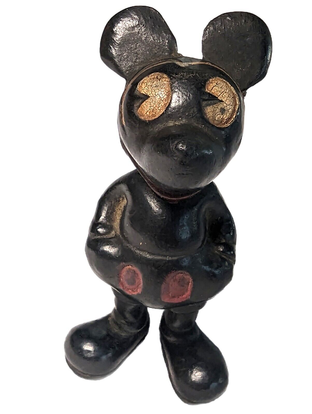 RARE Seiberling Walt Disney Mickey Mouse Figure Hard Black Rubber Latex 1930’s 