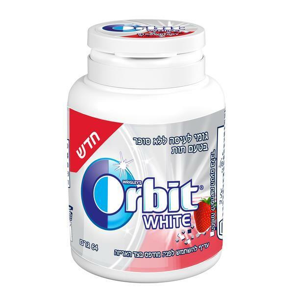 Orbit White Chewing Gum Strawberry Flavored No Sugar Kosher 64g