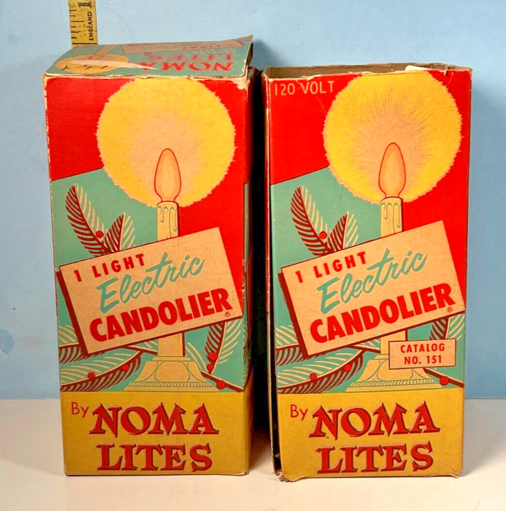2 Vintage NOMA LITES Electric Candlolier Christamas Lights in Boxes JAPAN  💥