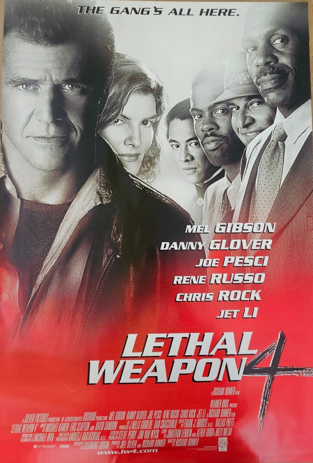 Mel Gibson , Danny Glover, Jet Li in Lethal Weapon 4 27x 40   MOVIE POSTER