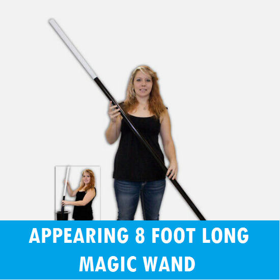 APPEARING 8 FOOT WAND JUMBO (2.4 METERS) MAGIC TRICK EASY-TO-DO & SUPER COOL