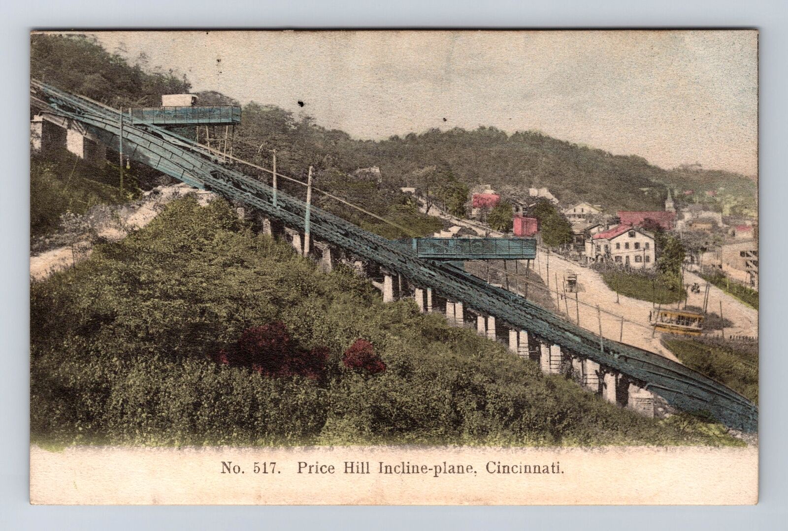 Cincinnati OH-Ohio, Price Hill Incline Plane, Antique, Vintage Postcard