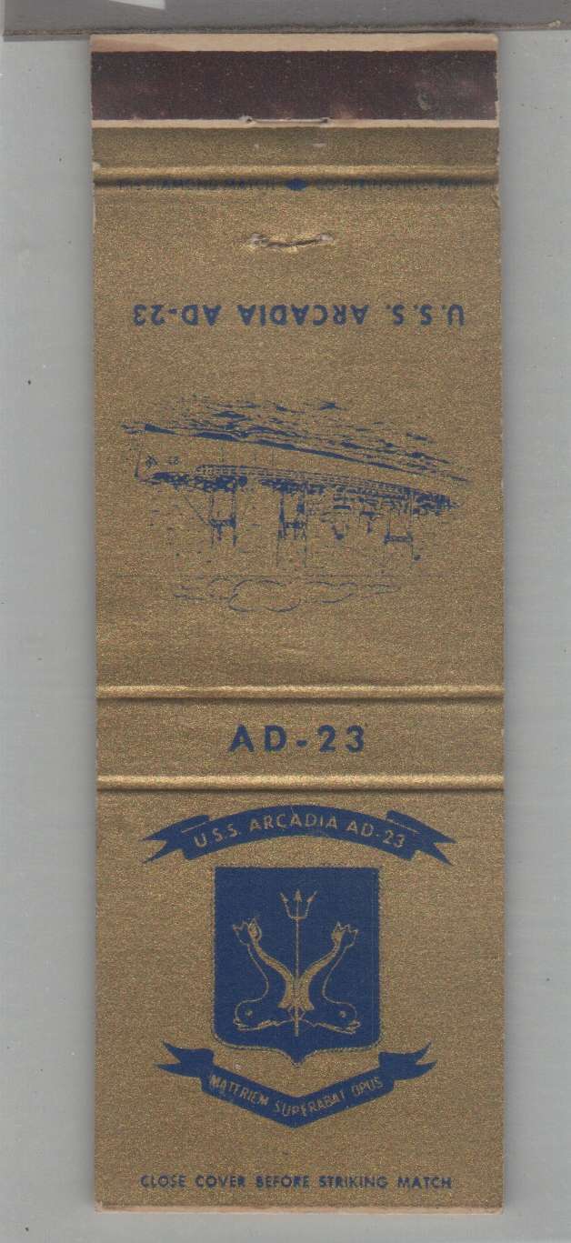 Matchbook Cover - US Navy Ship - USS Arcadia AD-23