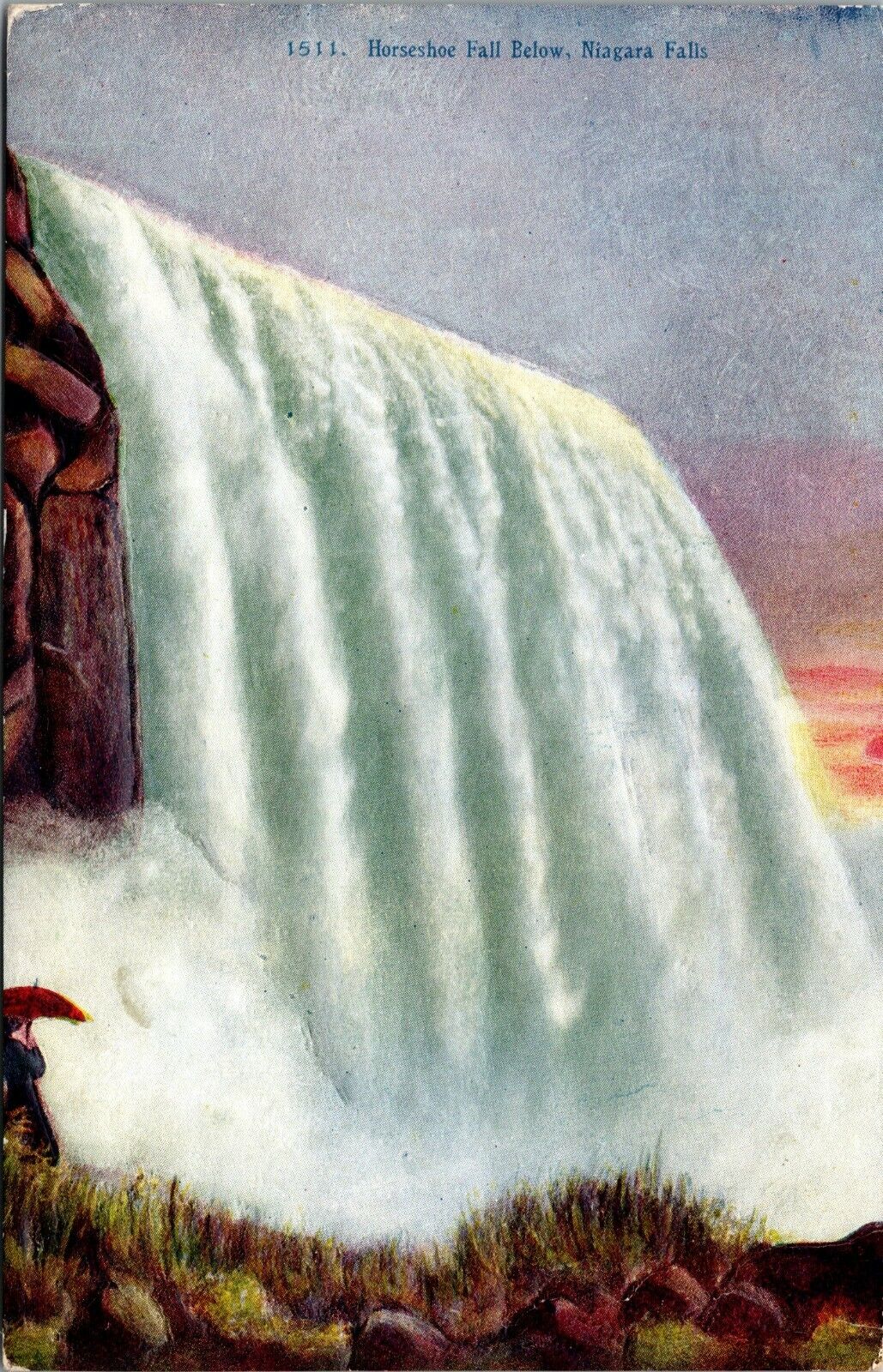 Embossed Niagara Falls Horseshoe Fall Below Postcard POSTED