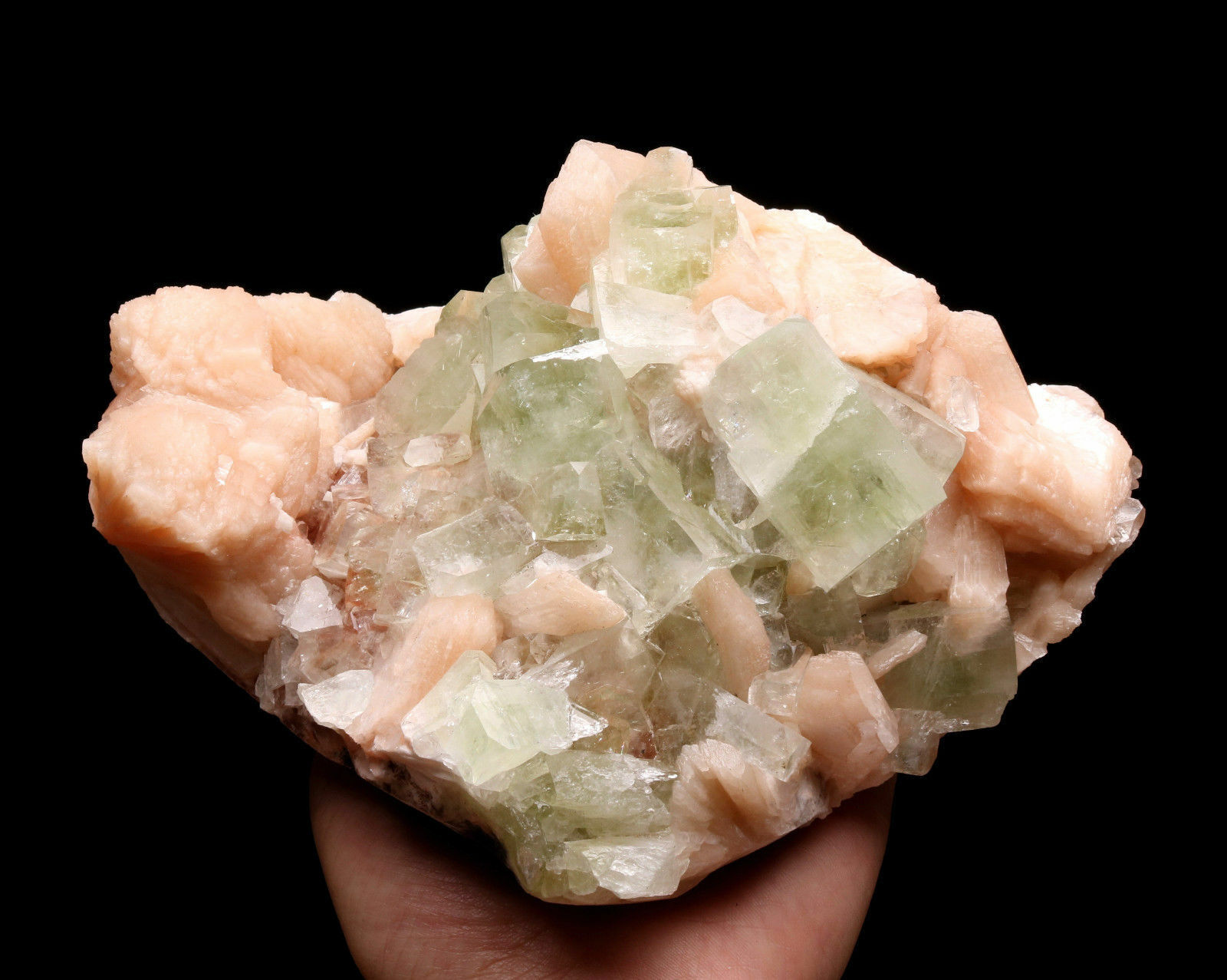3.83lb Natural Green Apophyllite & zeolite Crystal Cluster Mineral Specimen