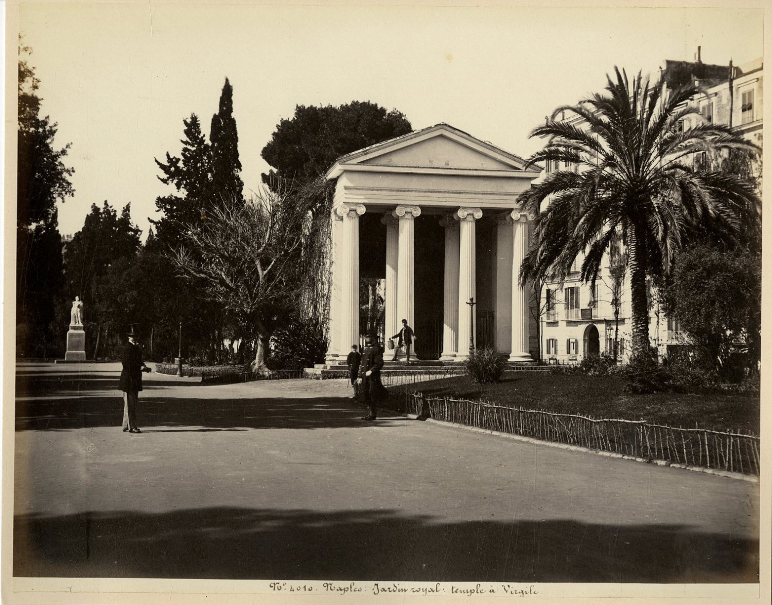 Italy, Naples, Royal Garden, Temple of Virgil Vintage Albumen Print.  Print