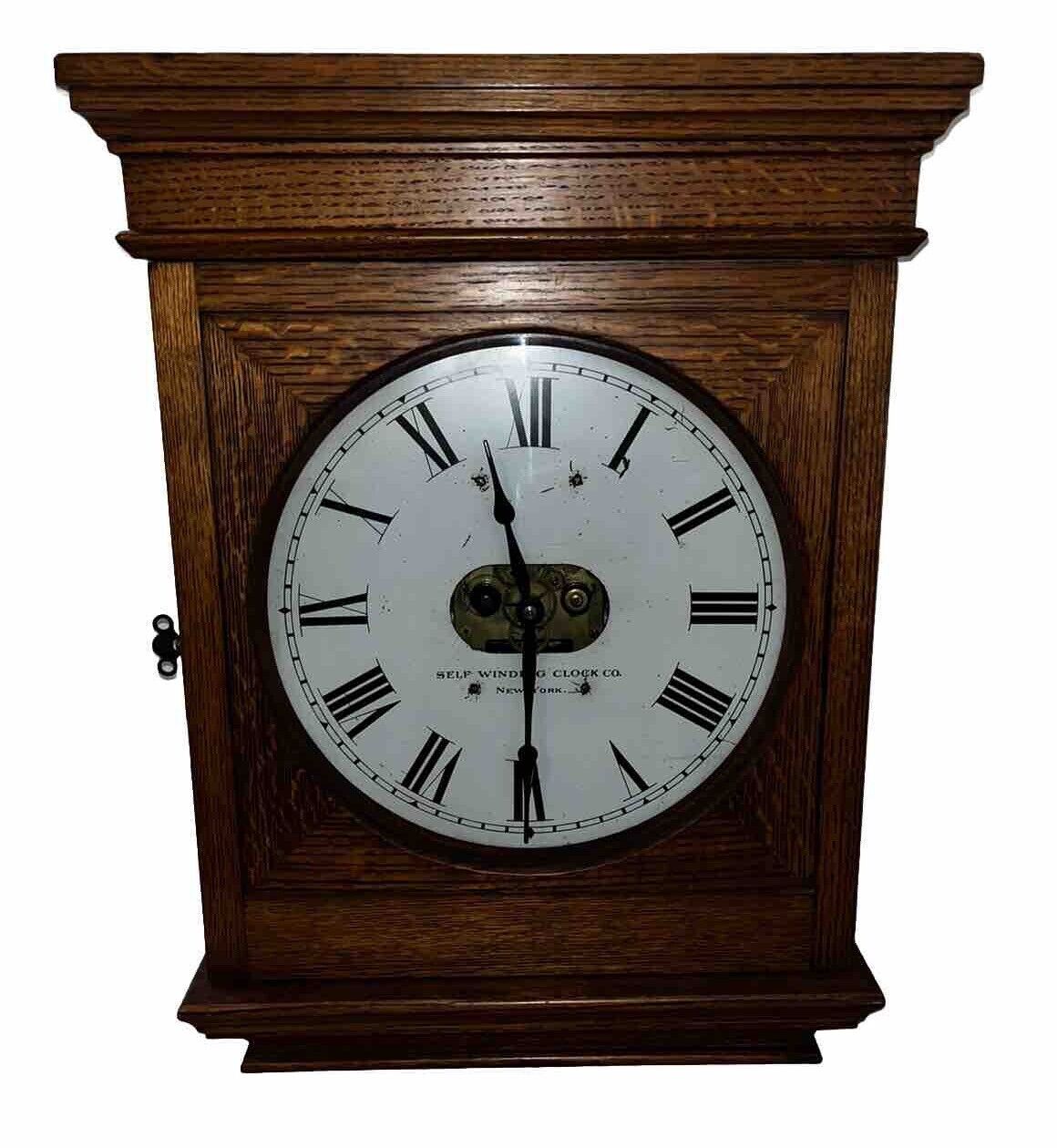 Antique Self-Winding Clock Co. (New York) 220 Volts Master Wall Clock.