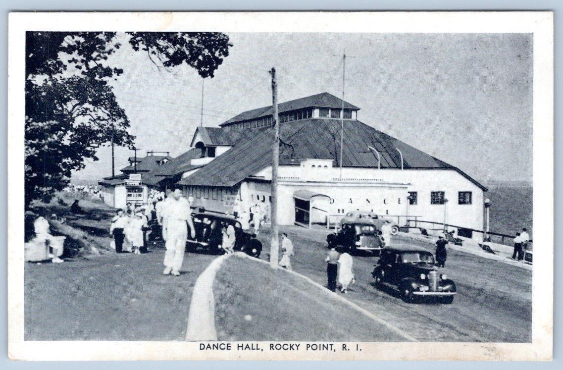 1930-40's ROCKY POINT RHODE ISLAND DANCE HALL OLD CARS MAX LATT ANTIQUE POSTCARD