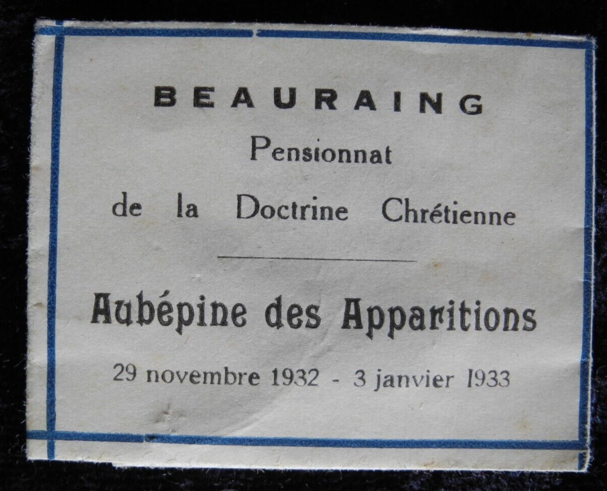 ANTIQUE RELIC RELIQUE FOLDED PAPER ENVELOPE Aubépine des Apparitions (z4) 1