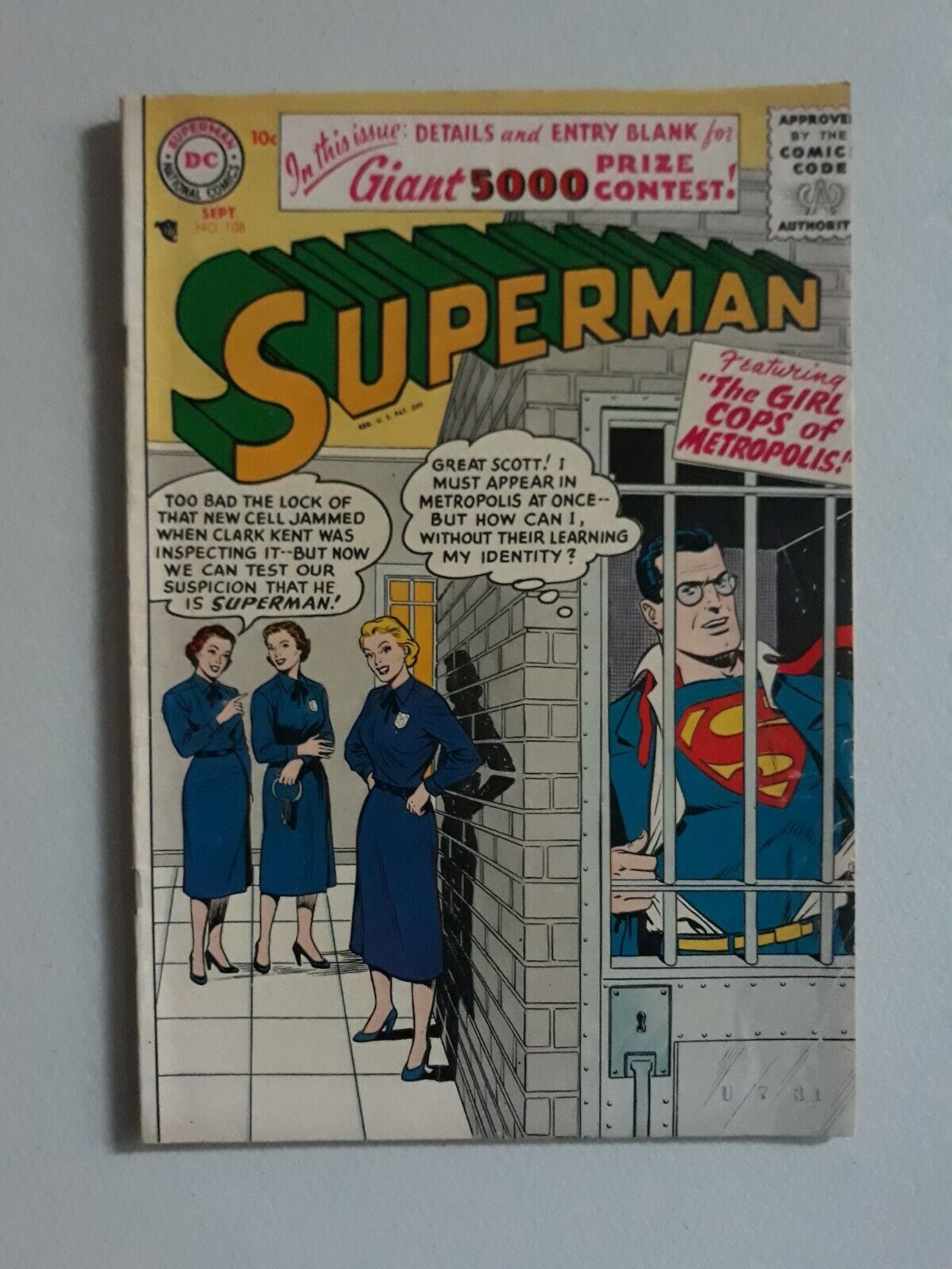 Superman 108 DC Comics 1956 Golden Age HTF In Presentable Condition 