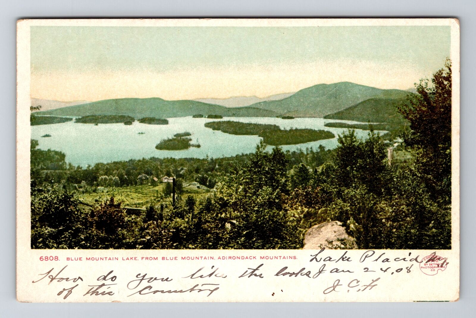 Adirondacks NY-New York, Blue Mountain, Blue Mt Lake Vintage Souvenir Postcard