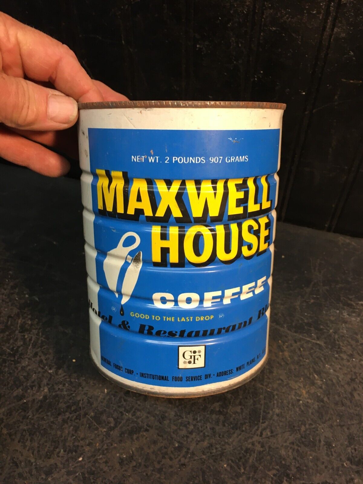 Vintage Maxwell House Coffee 2lb Restaurant Blend Coffee Can No Lid