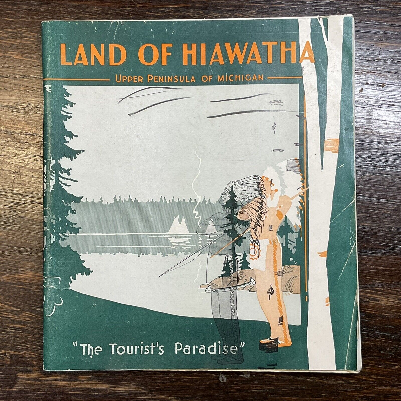 LAND OF HIAWATHA, UPPER PENINSULA OF MICHIGAN - 1910’S VTG TRAVEL BROCHURE & MAP