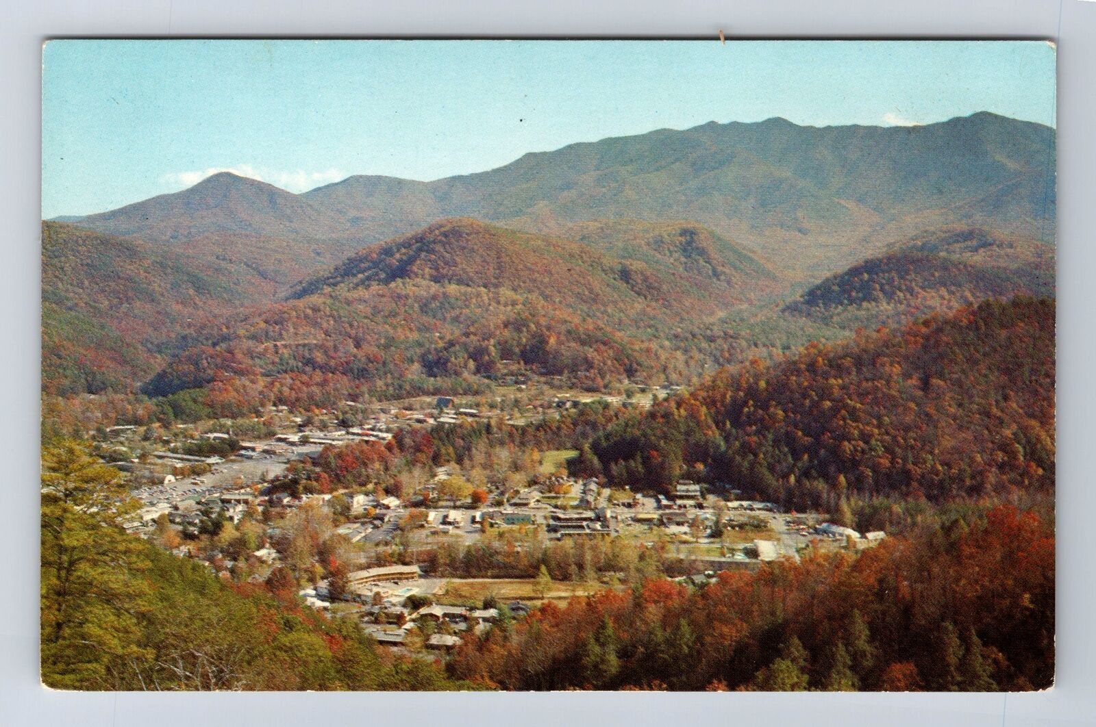 Gatlinburg TN-Tennessee, Aerial Main Business Section, Antique Vintage Postcard