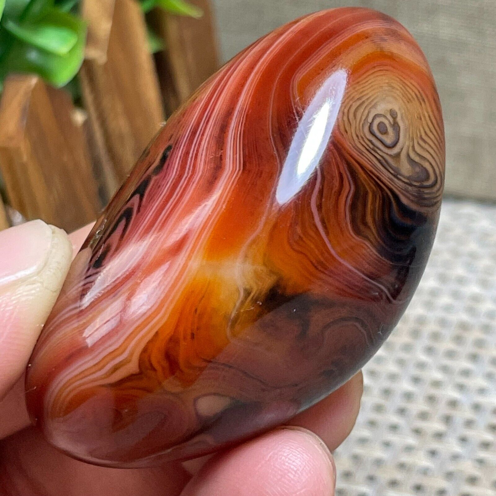 Crazy Lace SILK Banded Agate Polished Crystal Tumbled Stone Madagascar 52g A310