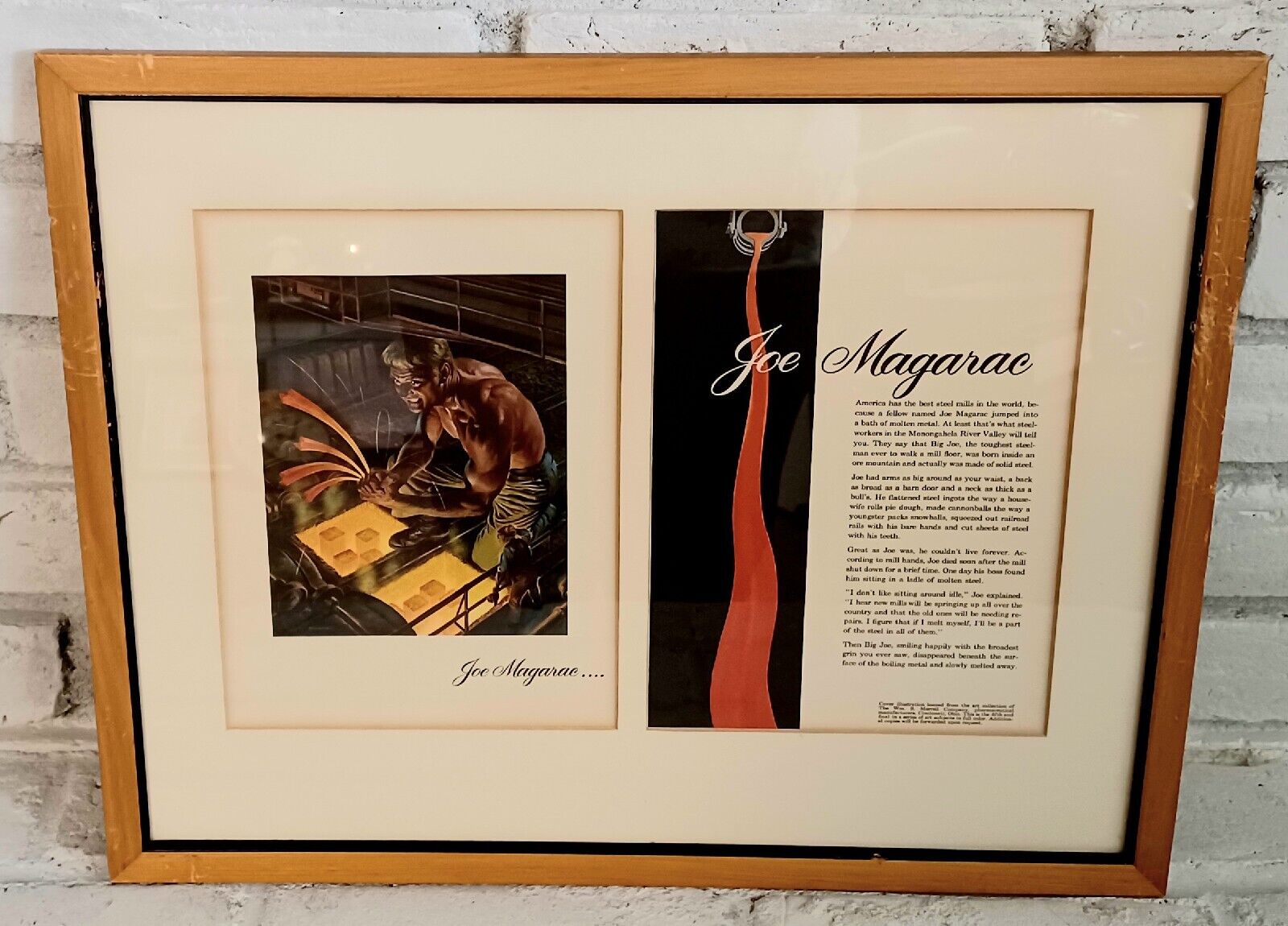 Vintage Jo Magarac Framed Cover Illustration Thrid In Series 19\