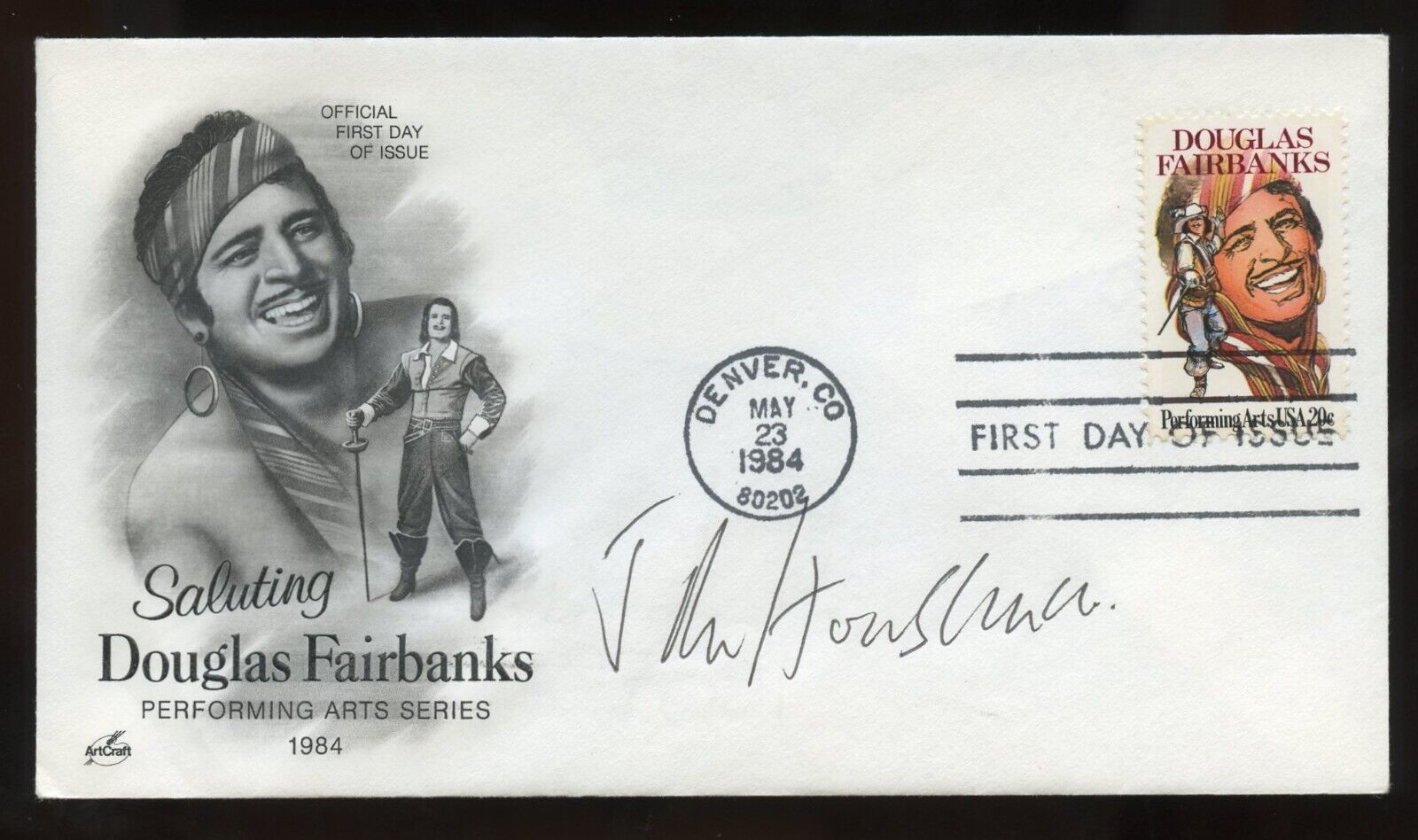 John Housman d1988 signed auto Actor Producer The Federal Theater Project FDC