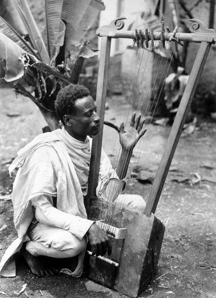 Ethiopia 1st June An Abyssinian soldier playing a primitive string- 1930s Photo