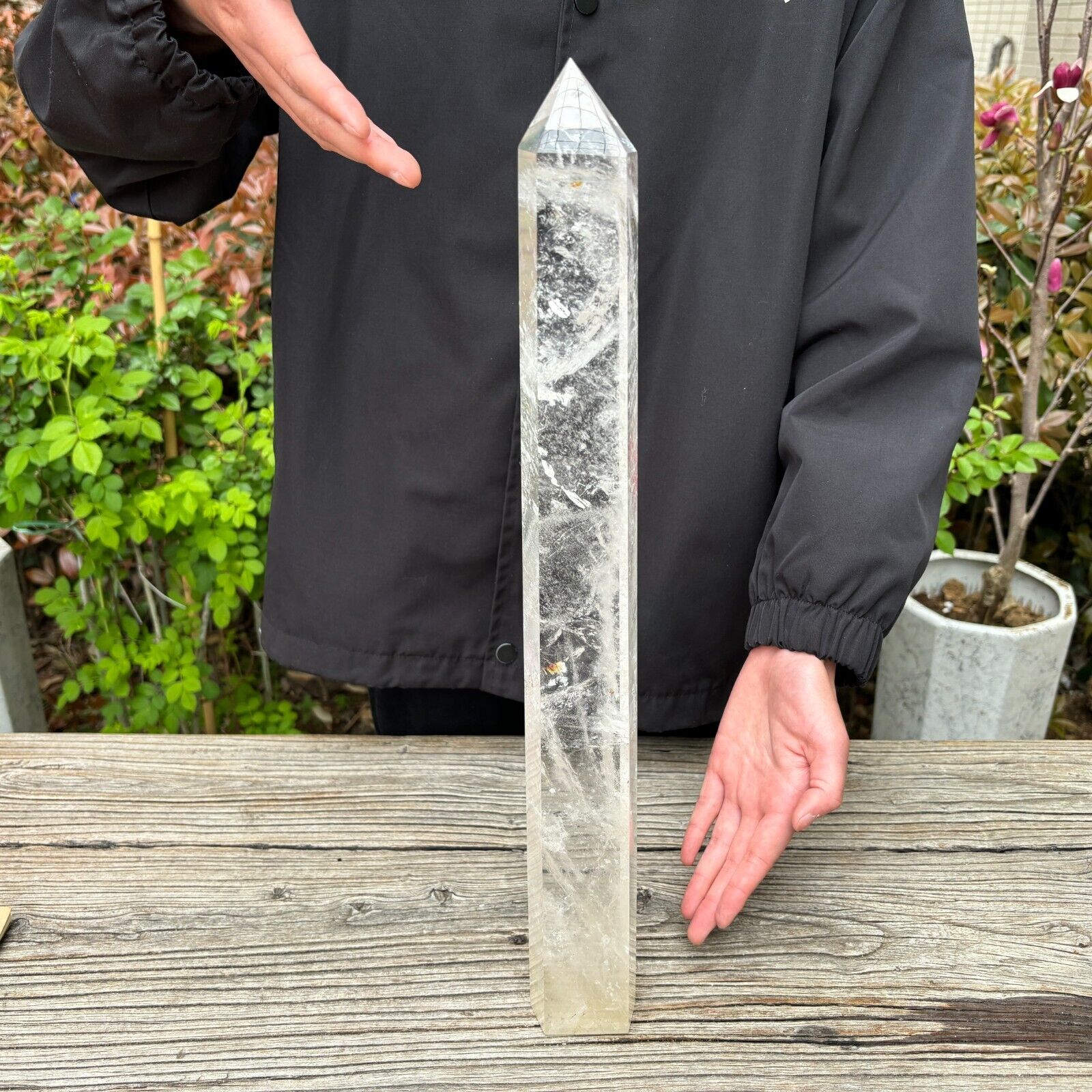 5.5LB 18.8''Top Natural Clear Quartz Obelisk Crystal Tower Point Healing Energy