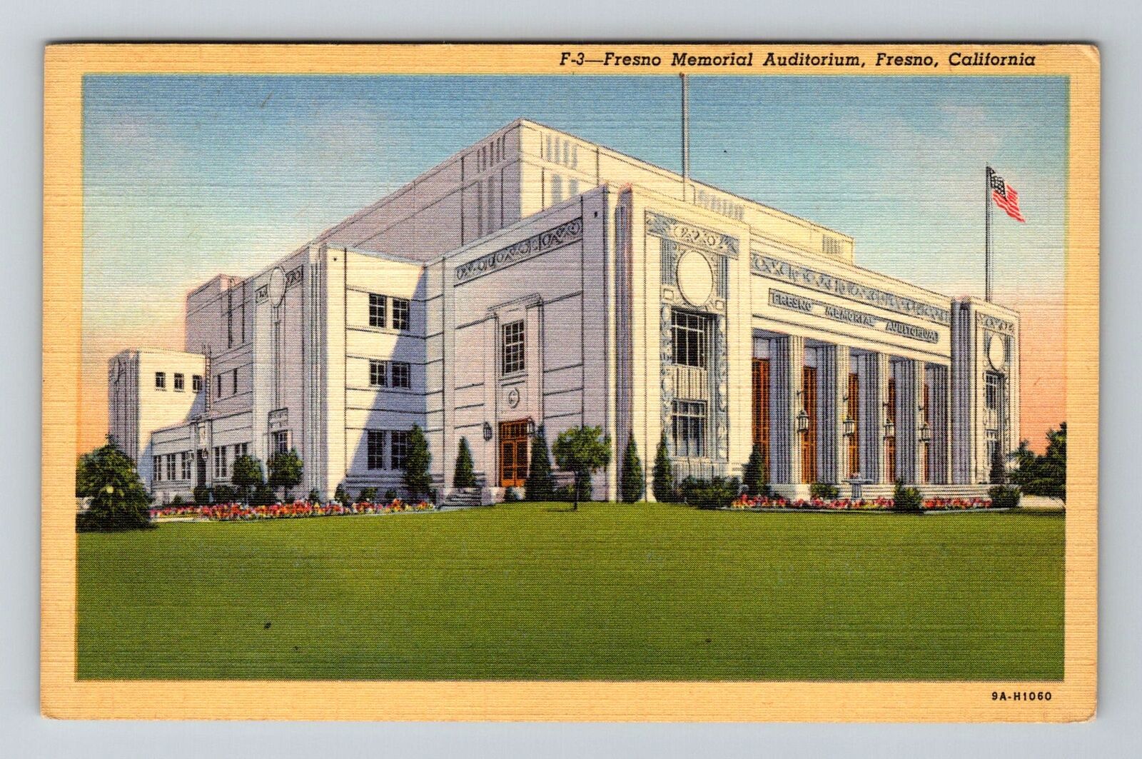 Fresno CA-California, Fresno Memorial Auditorium, Vintage Postcard