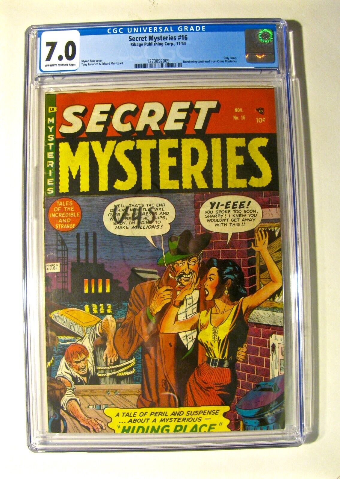 Secret Mysteries #16 (Ribage Publishing Corp November 1954) CGC 7.0 OW to WHITE 