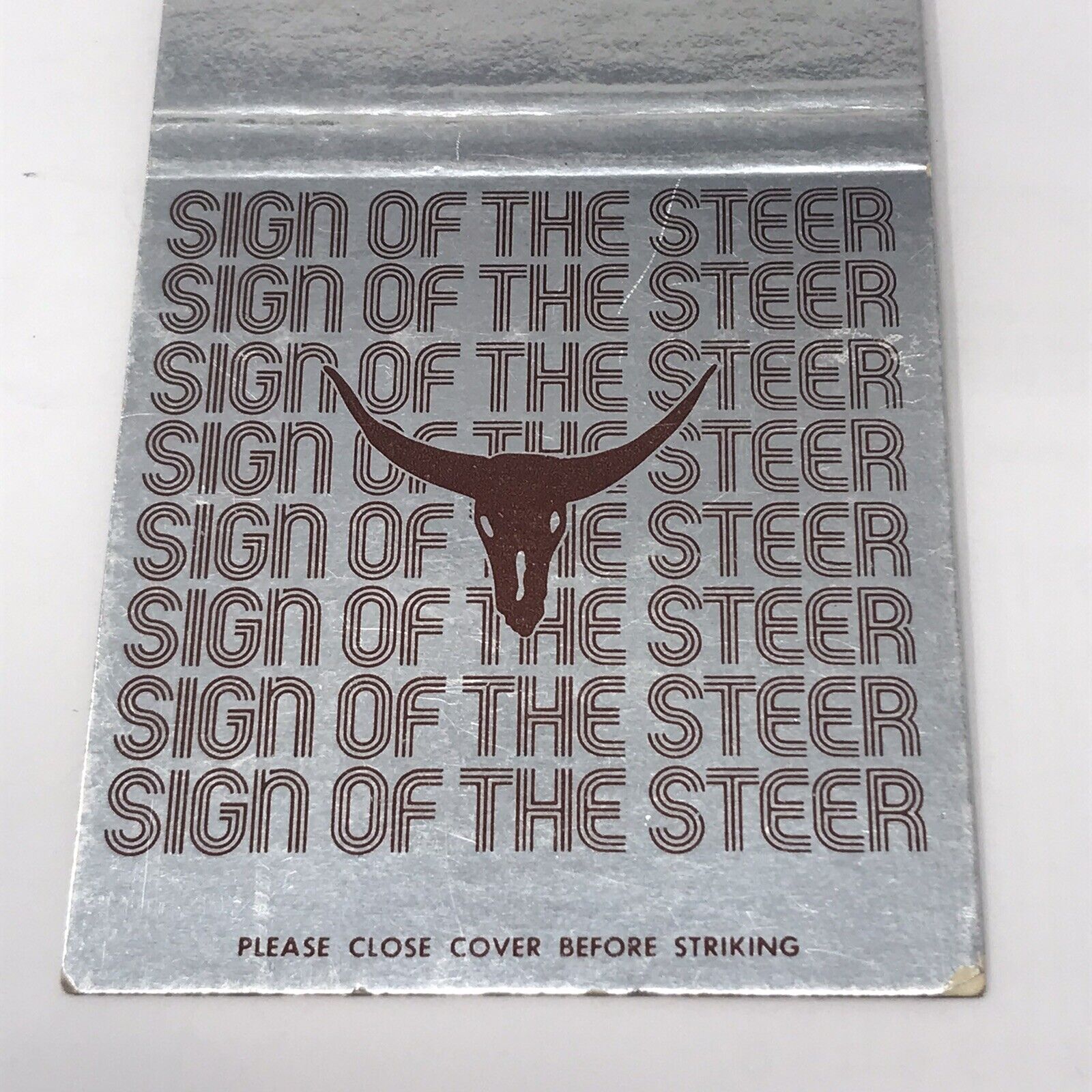 Vintage Matchbook Sign of the steer McCormick Inn Chicago Advertisement  