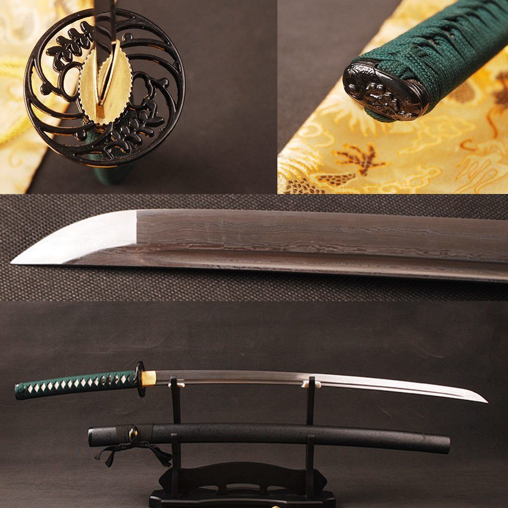 Hand Forge Folded Pattern Steel Katana Sharp Blade Japanese Samurai Swords Knife