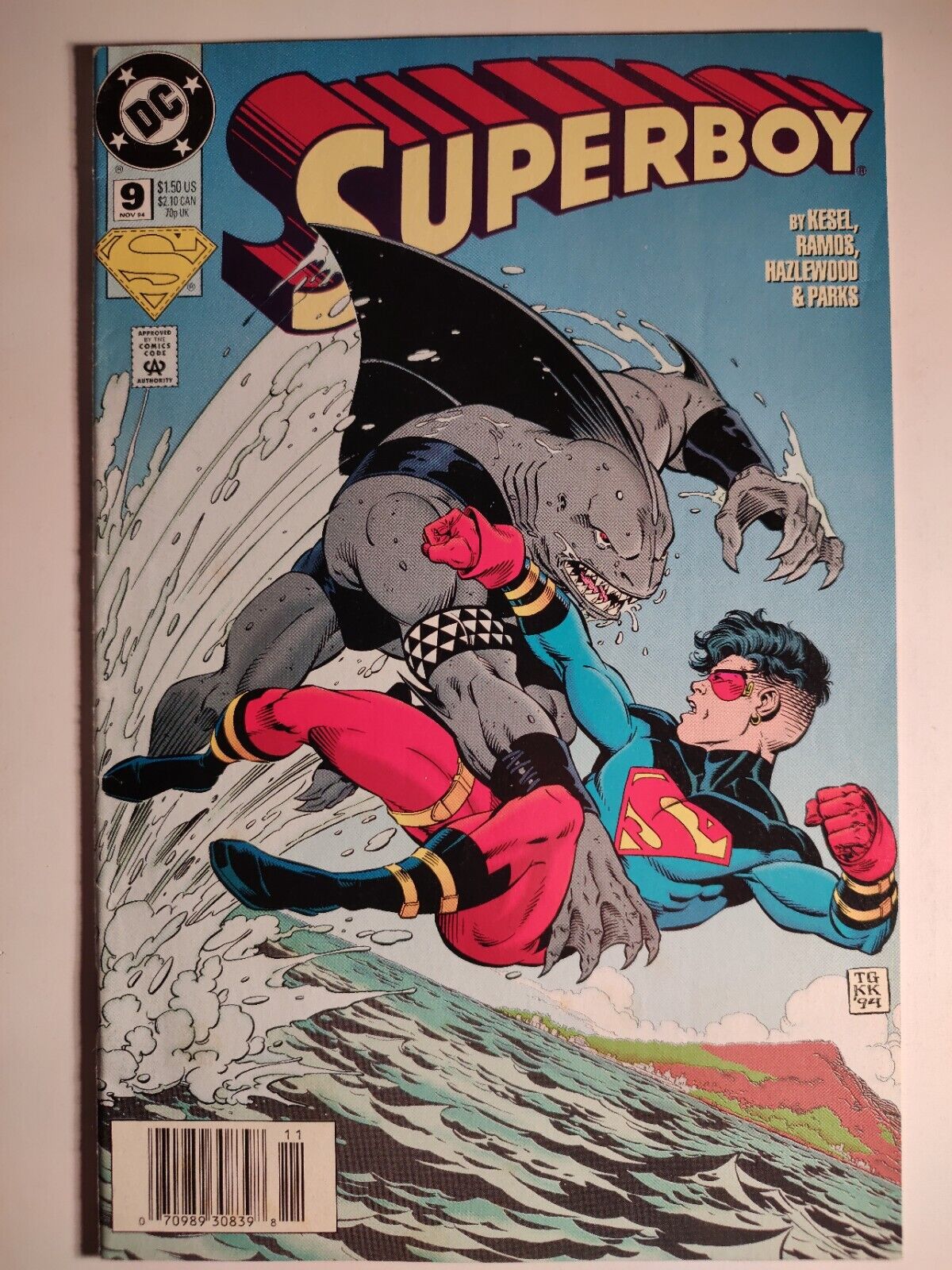 Superboy #9 Newsstand, VF-/7.5, DC 1994, 1st Appearance King Shark, Key 🔑🔑🔑  