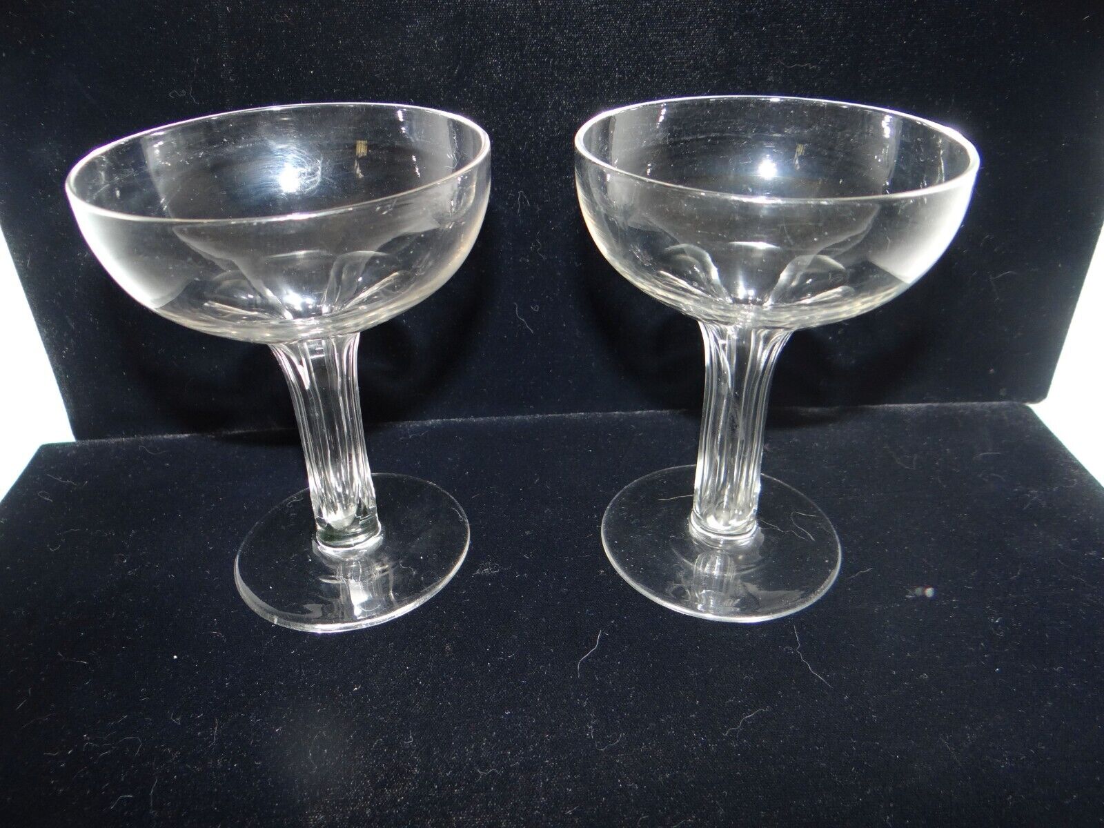 Champagne Glasses Hollow Stem Set of 2 Elegant Glass Paneled Stems
