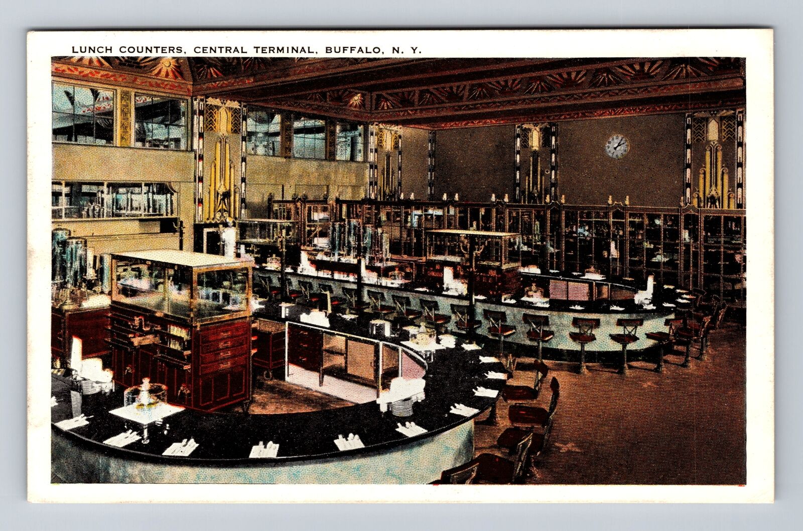 Buffalo NY-New York, Lunch Counter, Central Terminal, Antique, Vintage Postcard
