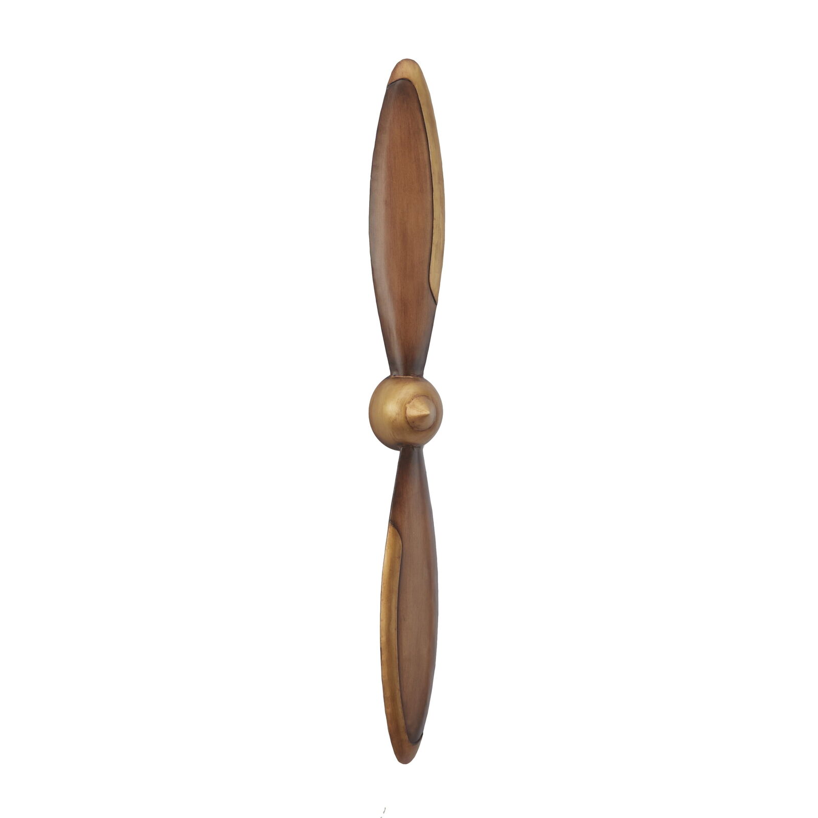 DecMode Brown Metal 2 Blade Airplane Propeller Wall Decor with AviationDetailing