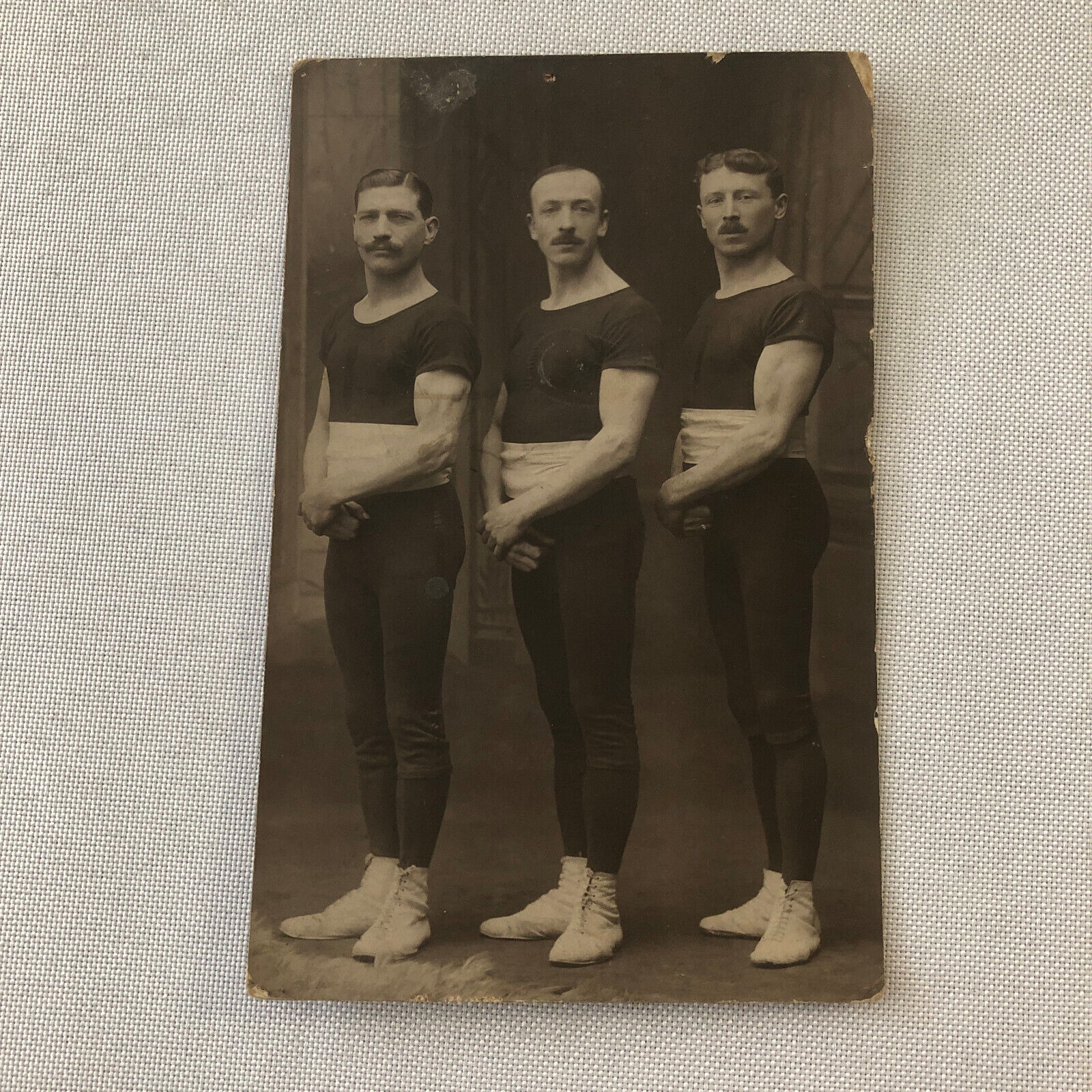 Circus Perfomer Strong Men Acrobats Real Photo Postcard Post Card Vintage