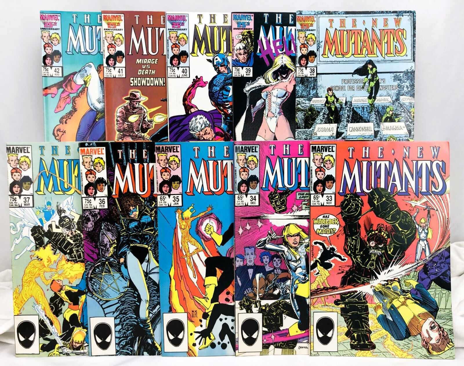 New Mutants #33-42 (1985-86, Marvel) 10 Issue Lot