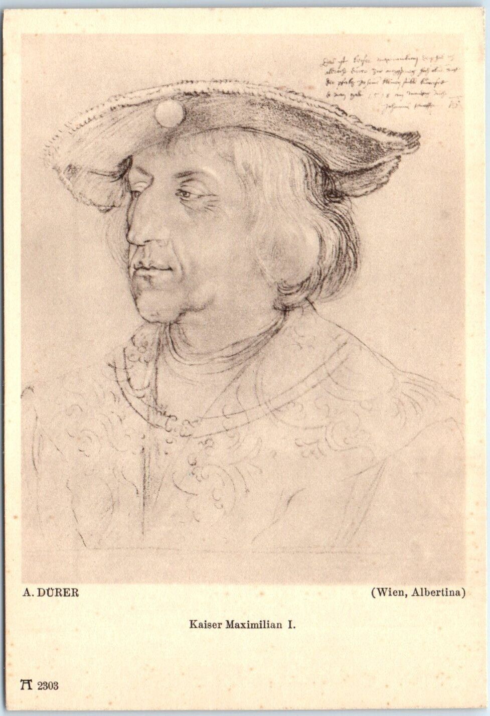Postcard - Kaiser Maximillian I By Albrecht Dürer, Albertina - Vienna, Austria
