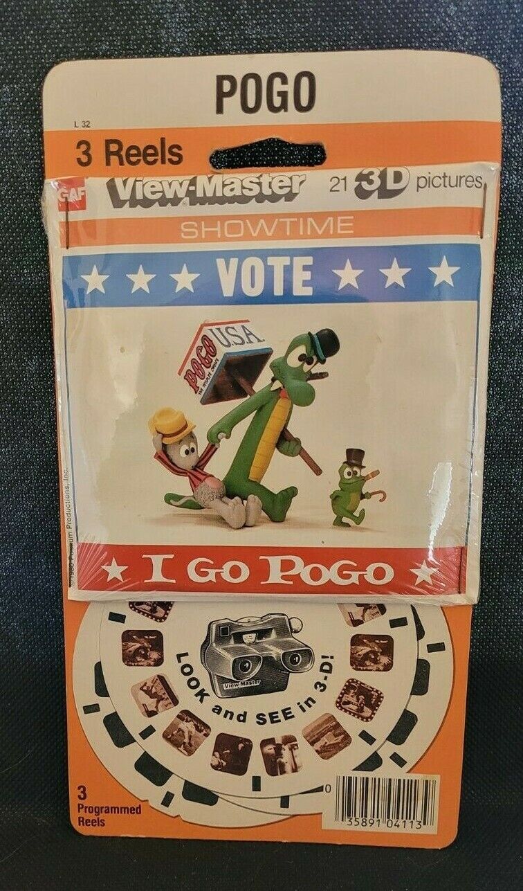 Gaf Sealed L32 I Go Pogo Comic Animated Special view-master Reels Stapled Packet