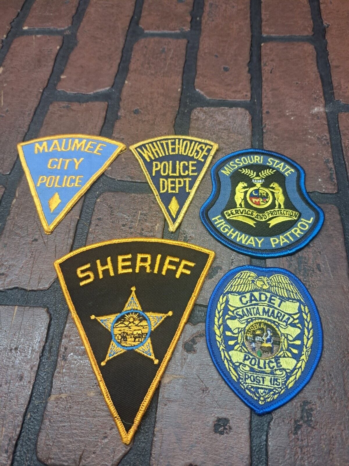 Vintage Police Patch Lot Of 5 Missouri State Maumee Whitehouse 