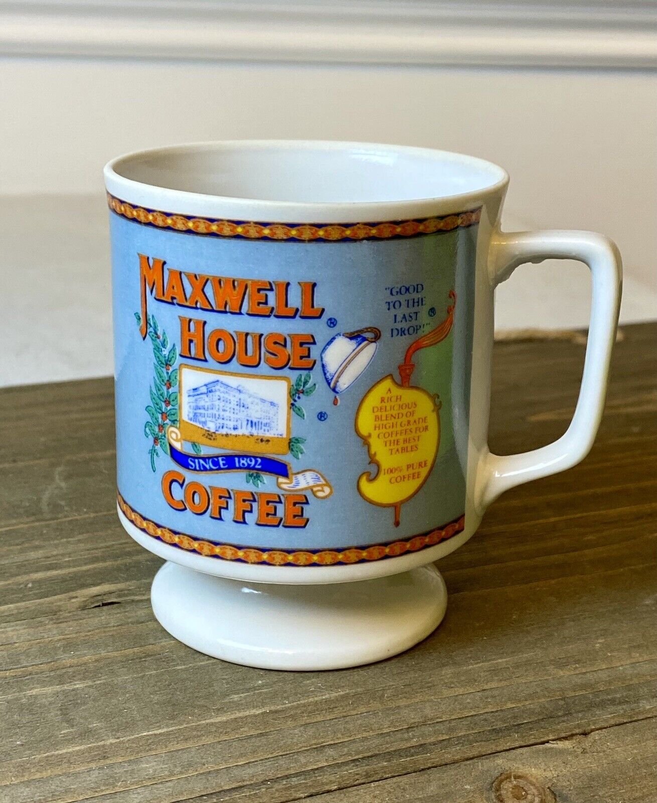  Vintage MAXWELL HOUSE Porcelain Coffee Cups Footed Mug-General Foods Corp