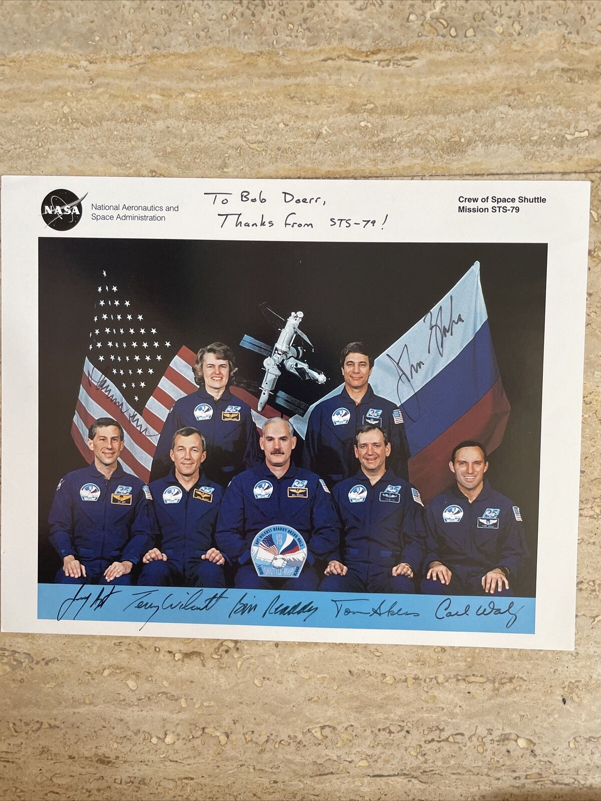 NASA STS-79 Autographed 8X10 Crew Photo