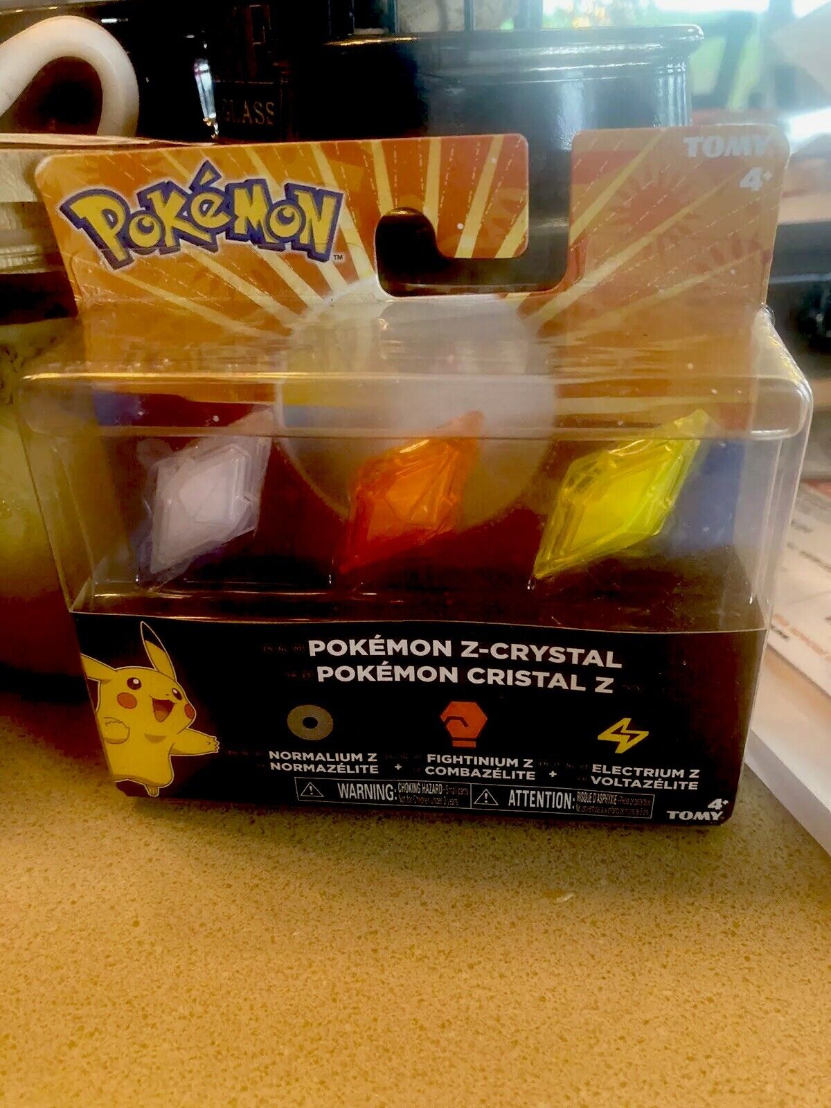 Tomy  Pokemon Z-Crystal 3-Pack Normalium Z, Frightinium Z, Electrium Z