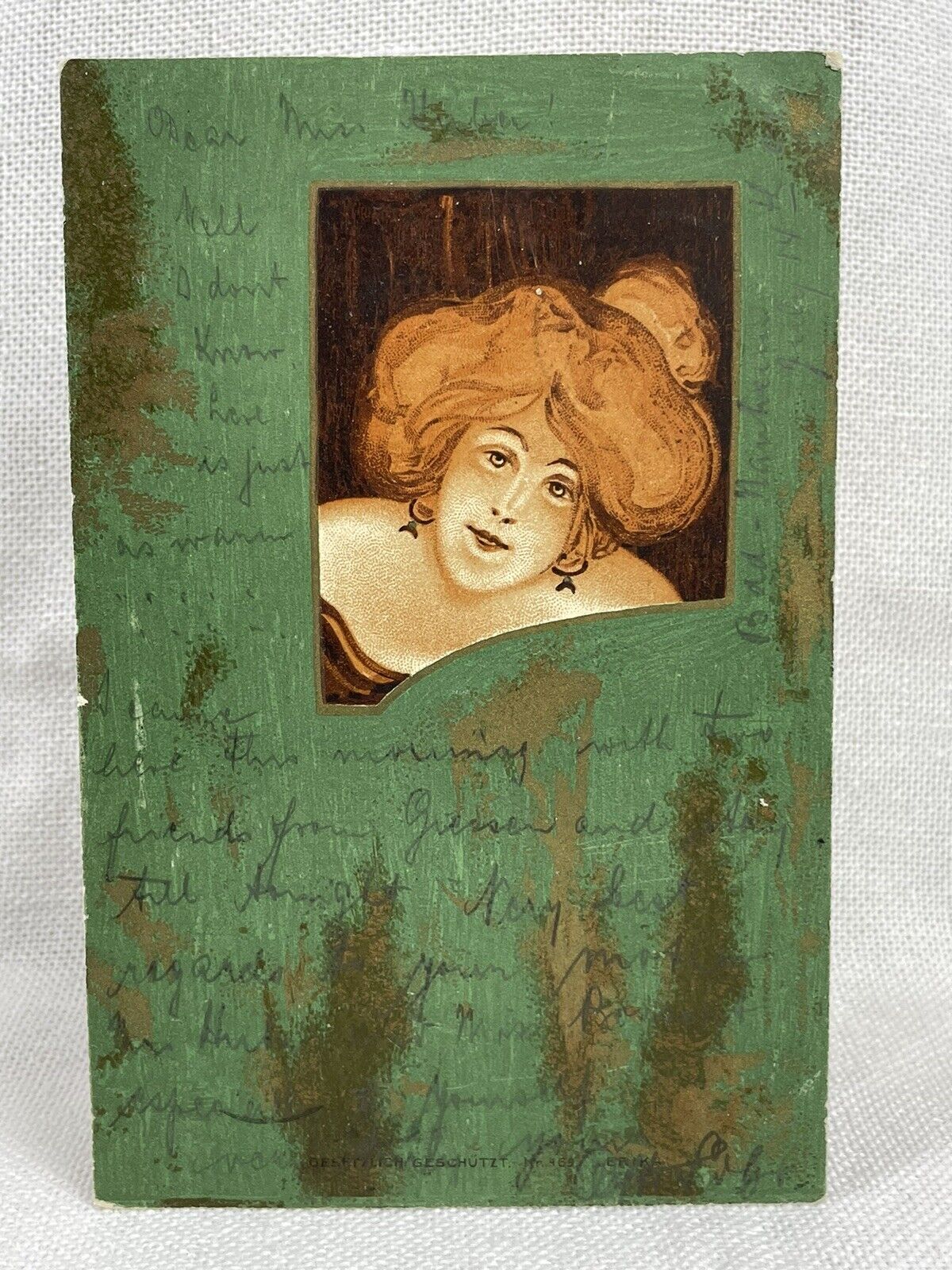 Artist Carl Josja Postcard Abstract Art Nouveau Kirchner Style Risqué 1900