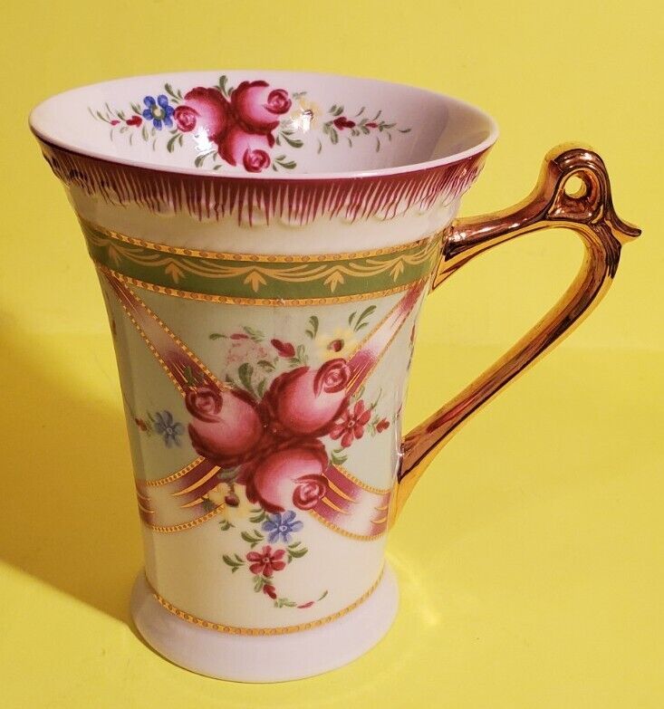 Royal Scotland Hand Painted Mug ~ Imperial Japan Design Gilded Floral Tea Cup 