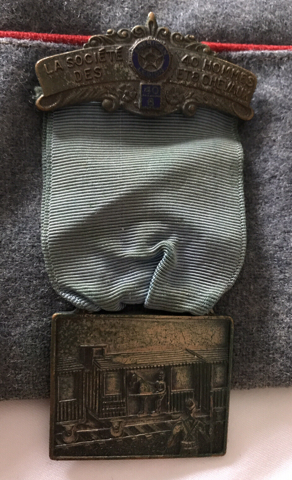 1948 Forty and Eight Chef De Gare Hat with Cloisonné Medal Nebraska 675