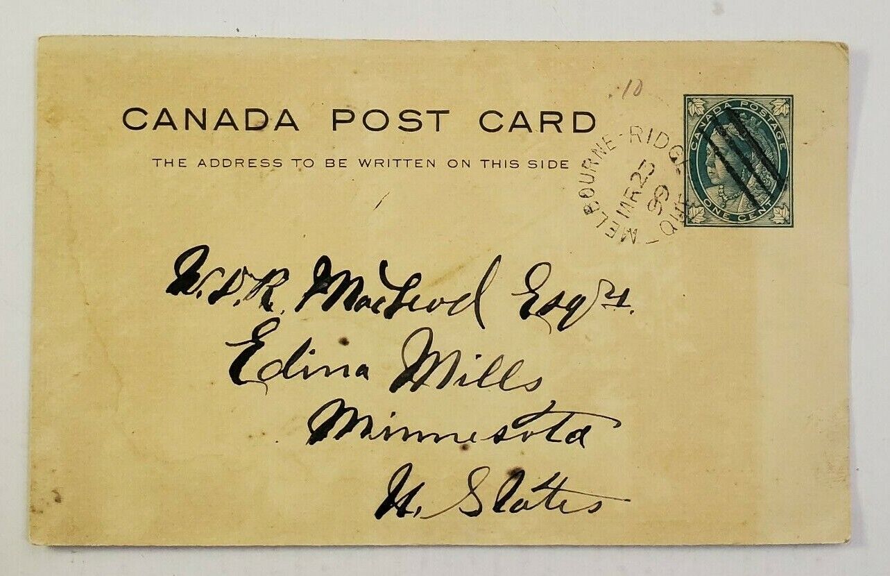 CANADA Postal Card ~ Postcard Posted 3/23/1899 - Hand Written Message