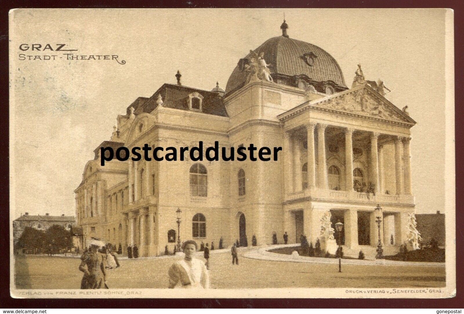 AUSTRIA Graz 1900s Stadt Theater. Sent to Breslau